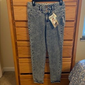 NEW Rewash Acid Wash Jogger Knit Denim Jeans S7